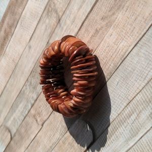 Vintage Brown Button Stretch Bracelet
